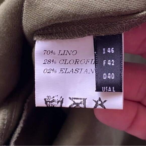 Blukey Tunic Dress Woman Large Green Linen Blend Pocket Oversized Coastal Resort - Picture 9 of 14